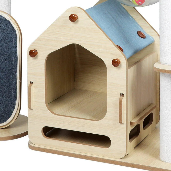 Cat Tree Tower with Wood House 168cm